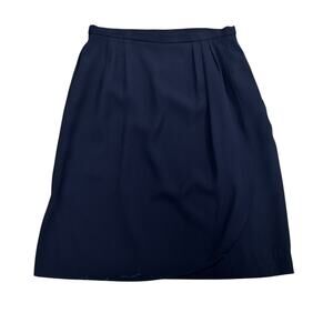 Vintage NWT Pendleton Classic Solid Navy Pleated Skirt Womens 10